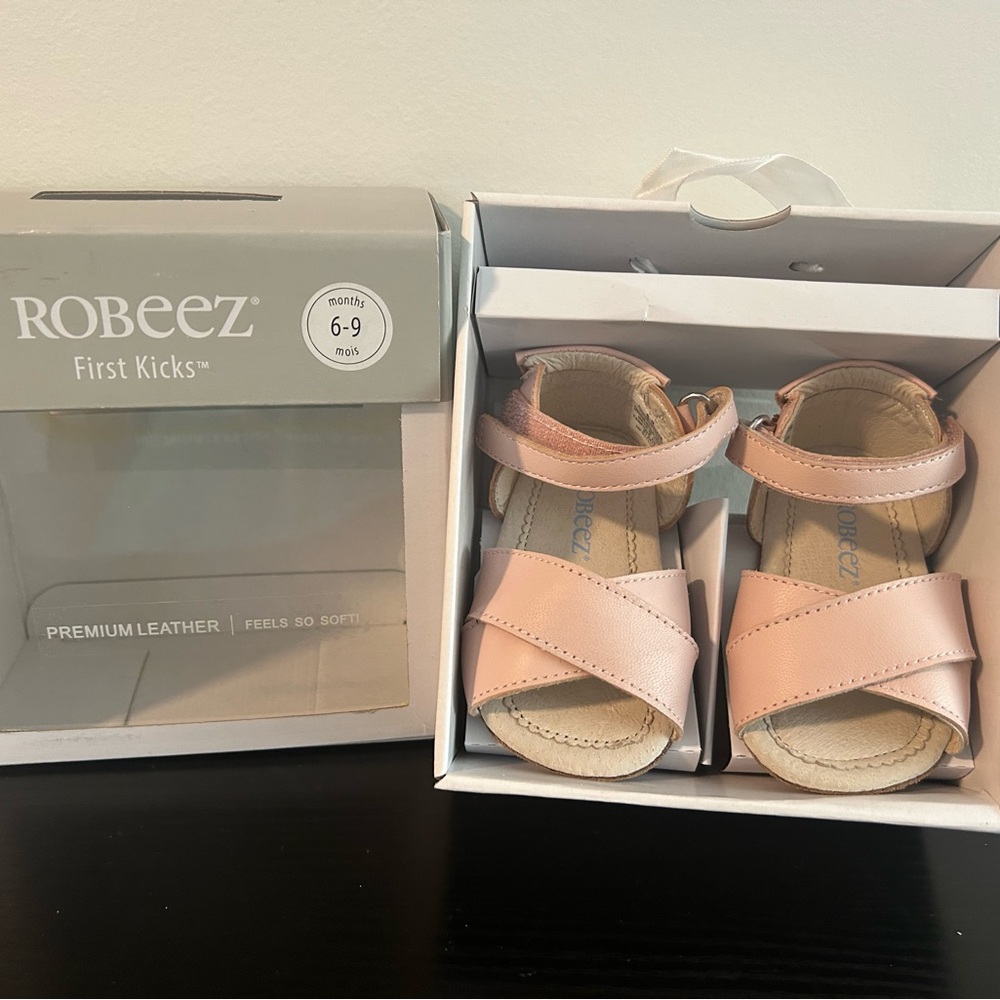 Robeez | Pink Leather Kids Sandals